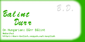 balint durr business card
