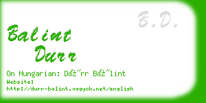 balint durr business card